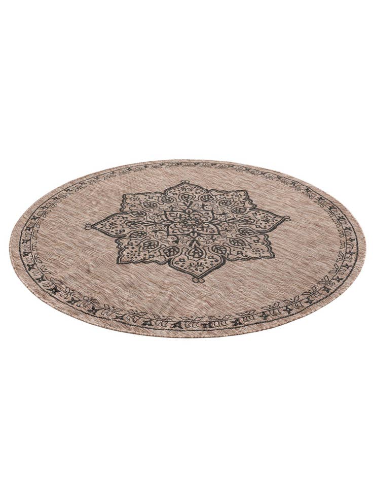 Detail image of  6' x 6'  Washable Traditional Indoor / Outdoor Round Rug