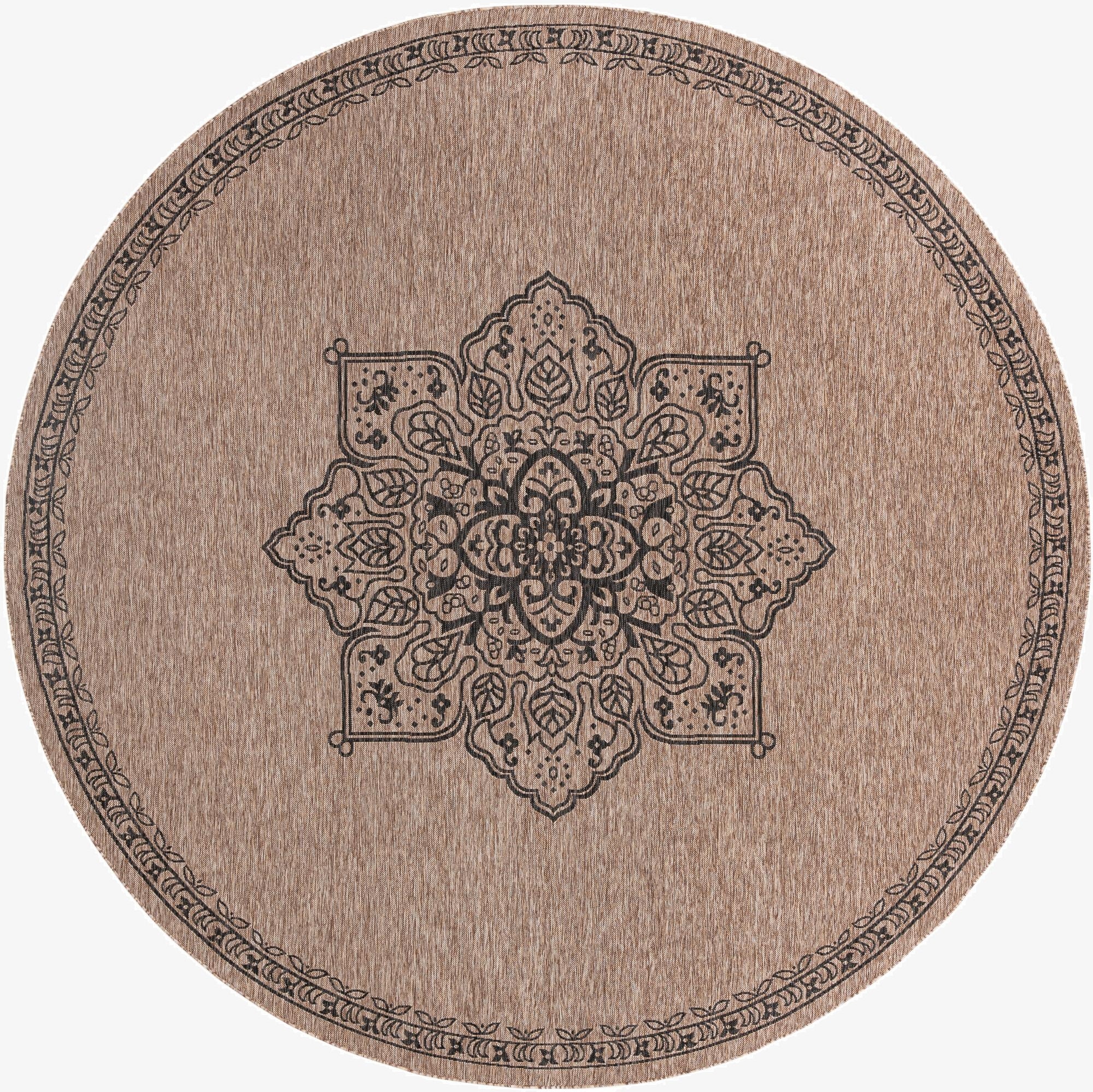  12' x 12'  Washable Traditional Indoor / Outdoor Round Rug