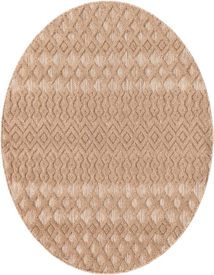 Detail image of  5' 3 x 5' 3  Washable Trellis Textured Indoor / Outdoor Round Rug