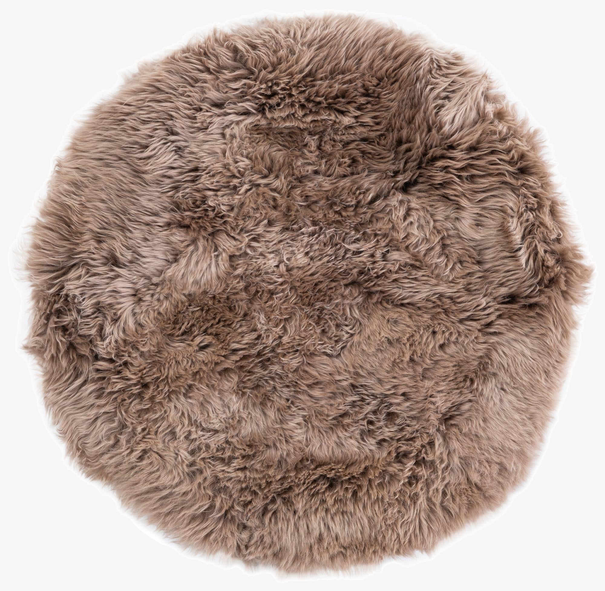  3' x 3' Sheepskin Round Rug