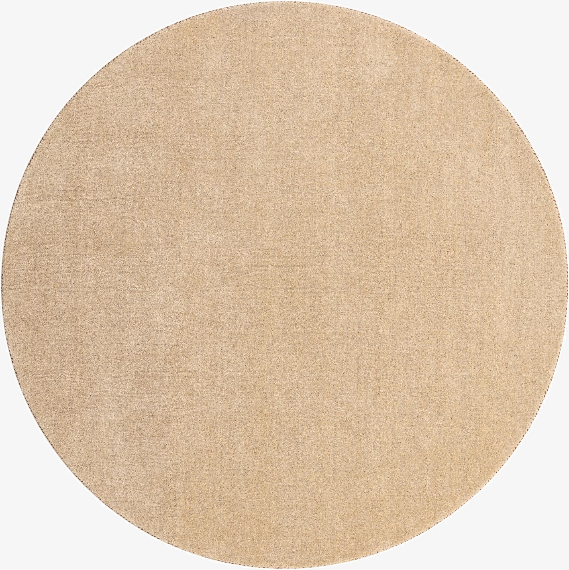  6' 7 x 6' 7  Hand Knotted Solid Gabbeh Wool Round Rug