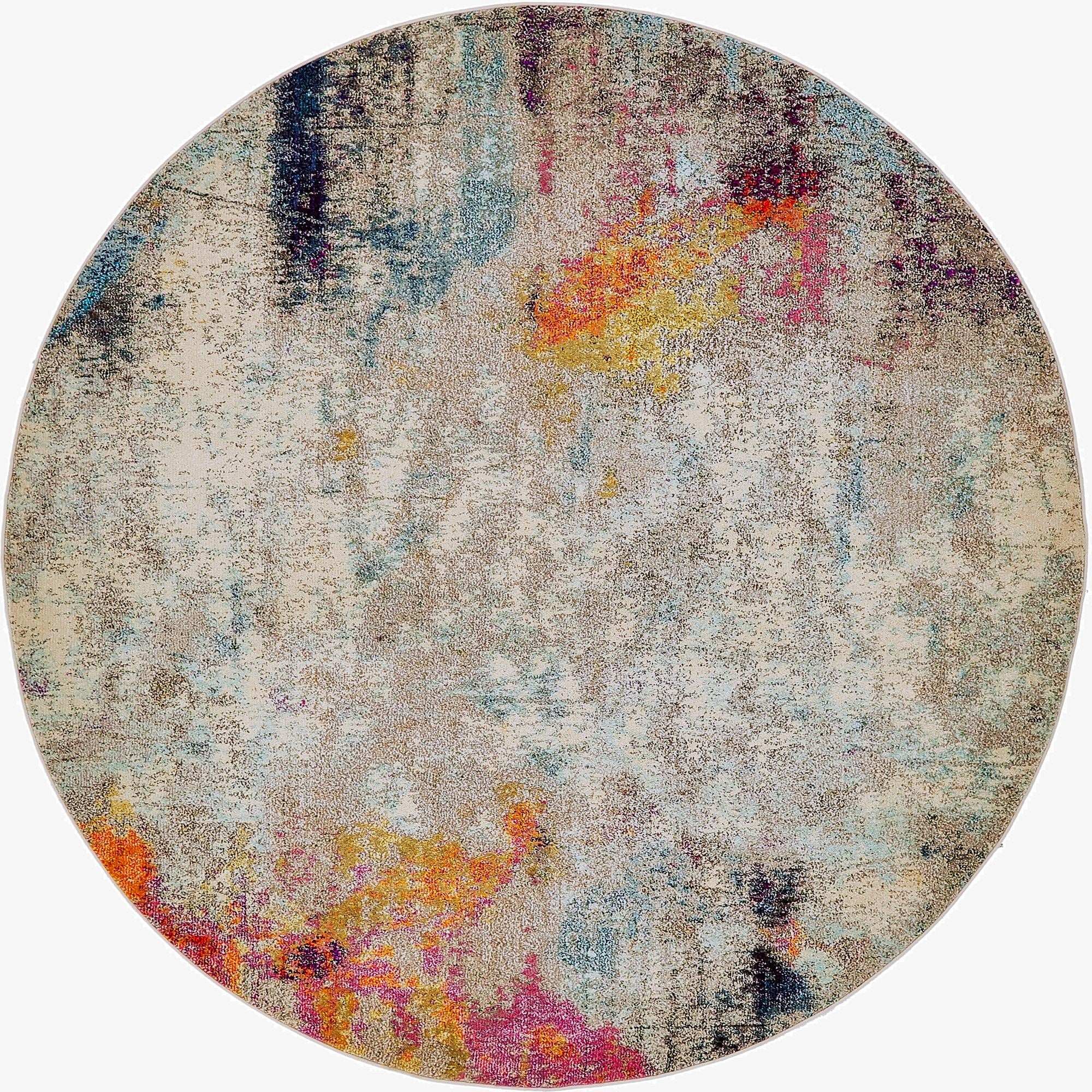  8' x 8'  Washable Theia Round Rug