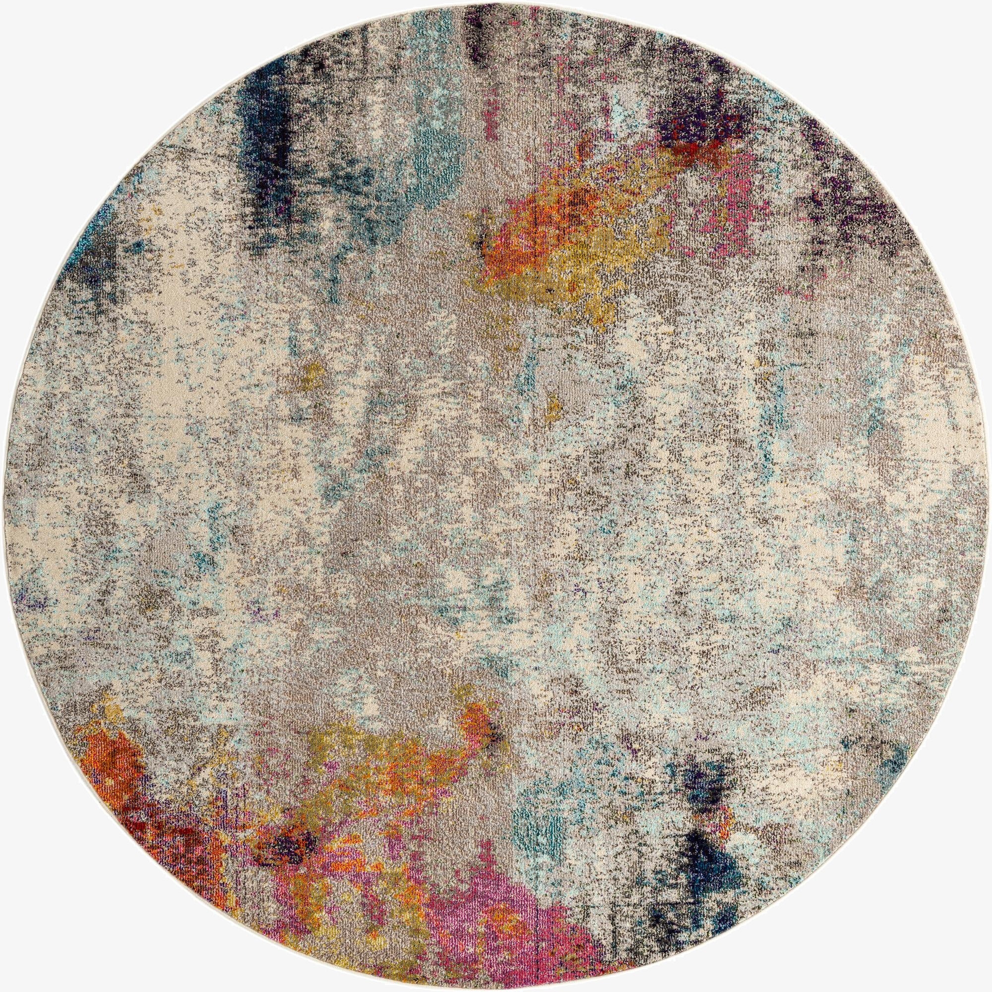  8' x 8'  Washable Theia Round Rug