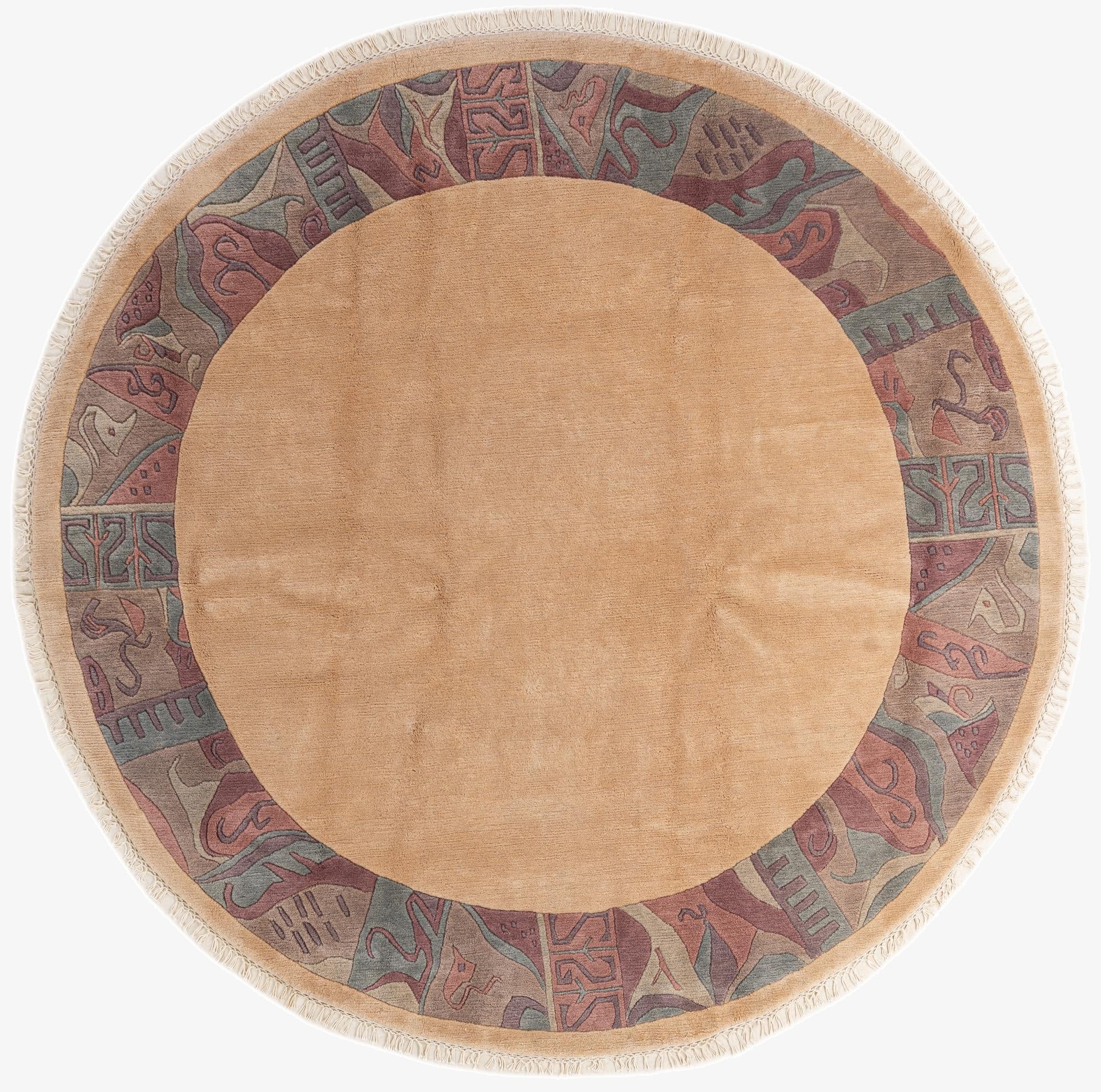  8' x 8' 2  Hand Knotted Tibet Wool Round Rug
