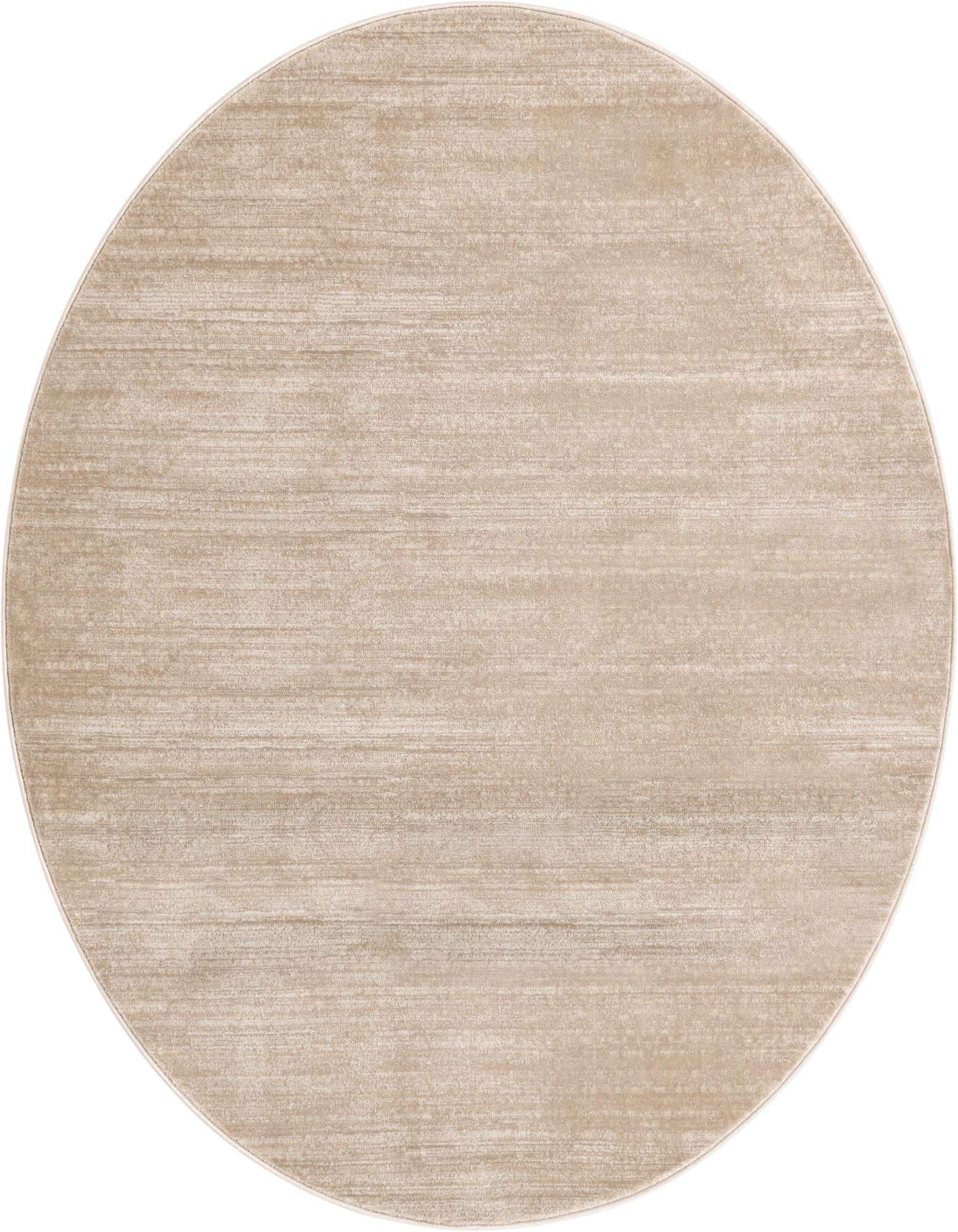 A 6' 0 x 6' 0 round brown and ivory transitional rug with a subtle textured pattern.