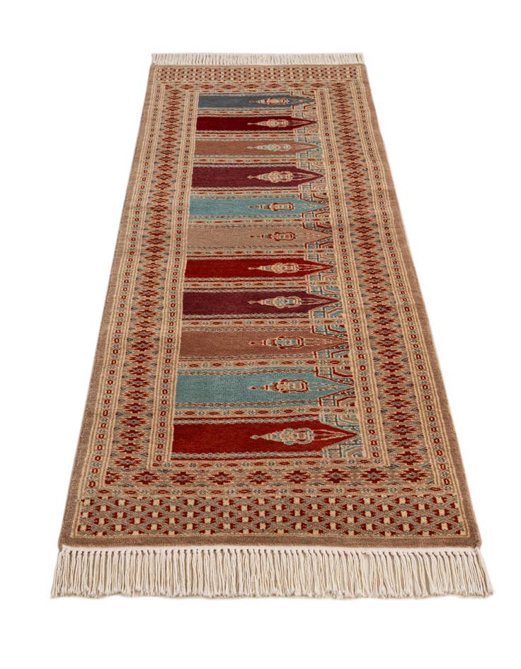 Detail image of  2' x 6'  Hand Knotted Bokhara Oriental Wool Runner Rug