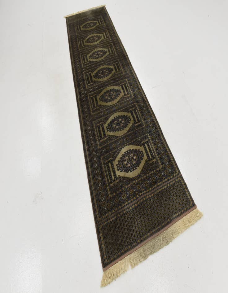 Detail image of  3' 3 x 11'  Hand Knotted Bokhara Oriental Wool Runner Rug