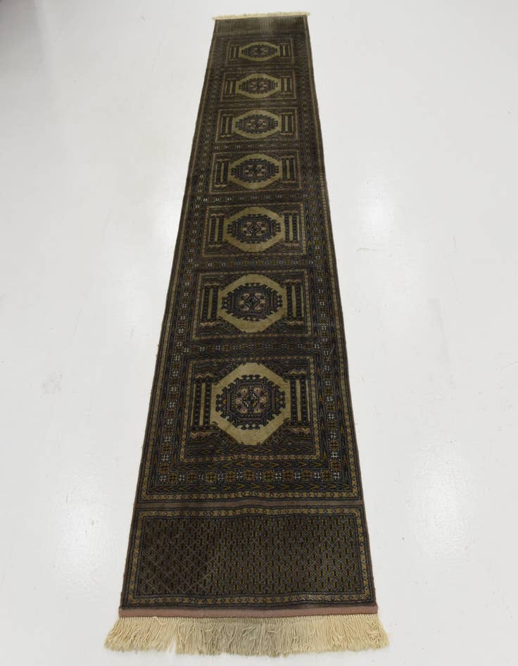 Detail image of  3' 3 x 11'  Hand Knotted Bokhara Oriental Wool Runner Rug