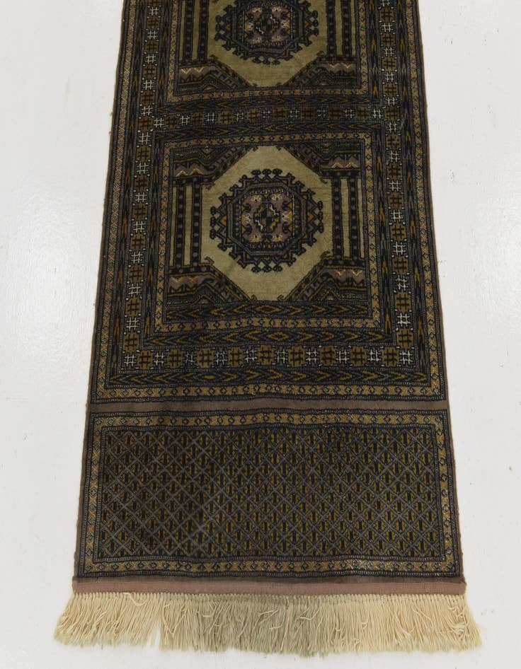 Detail image of  3' 3 x 11'  Hand Knotted Bokhara Oriental Wool Runner Rug