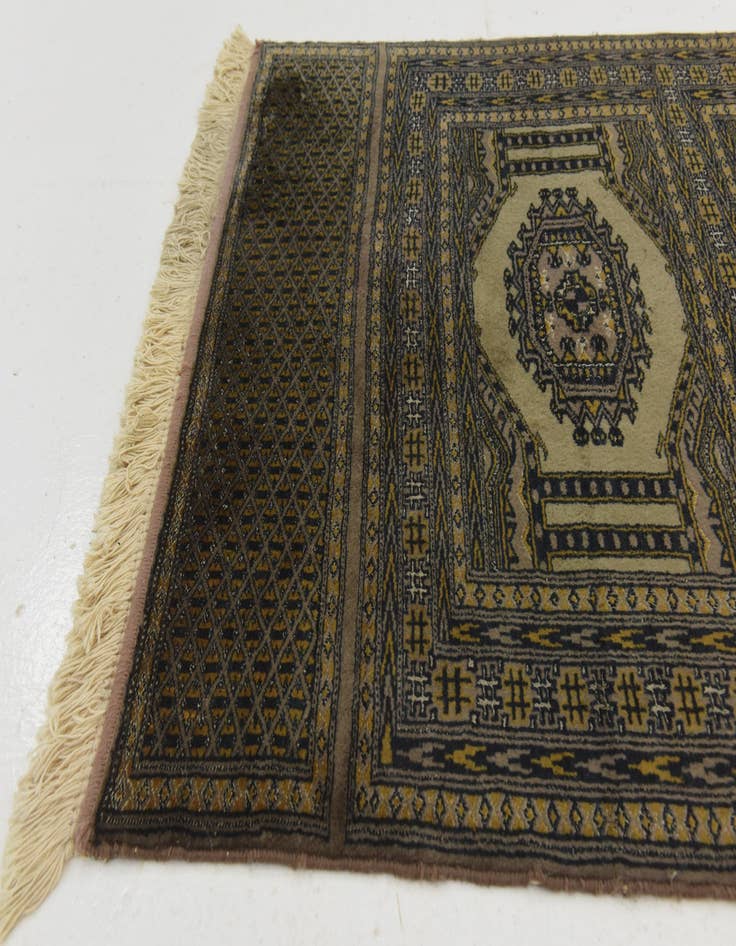 Detail image of  3' 3 x 11'  Hand Knotted Bokhara Oriental Wool Runner Rug