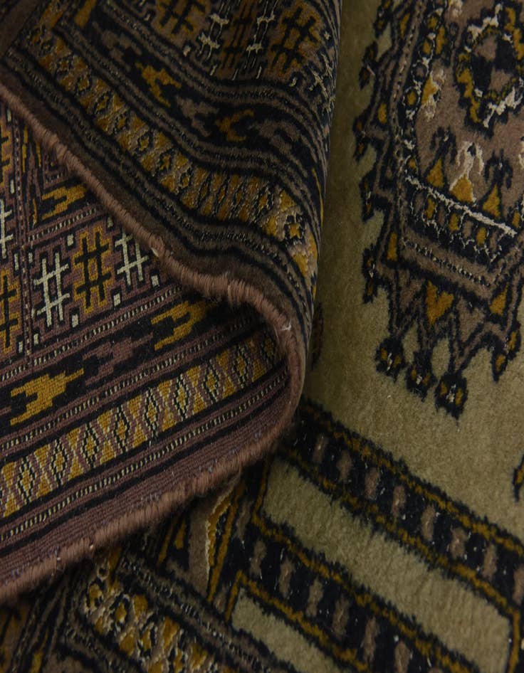 Detail image of  3' 3 x 11'  Hand Knotted Bokhara Oriental Wool Runner Rug