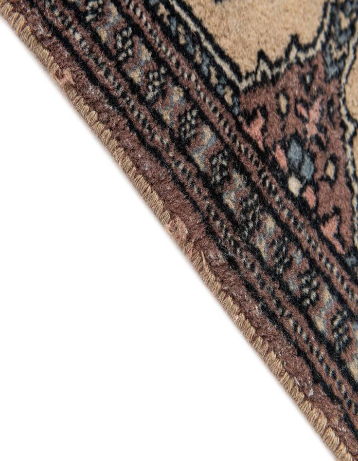 Detail image of  1' x 4'  Hand Knotted Bokhara Oriental Wool Runner Rug