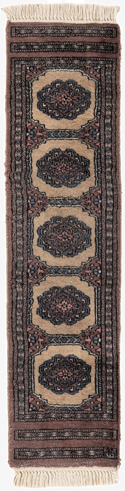  1' x 4'  Hand Knotted Bokhara Oriental Wool Runner Rug