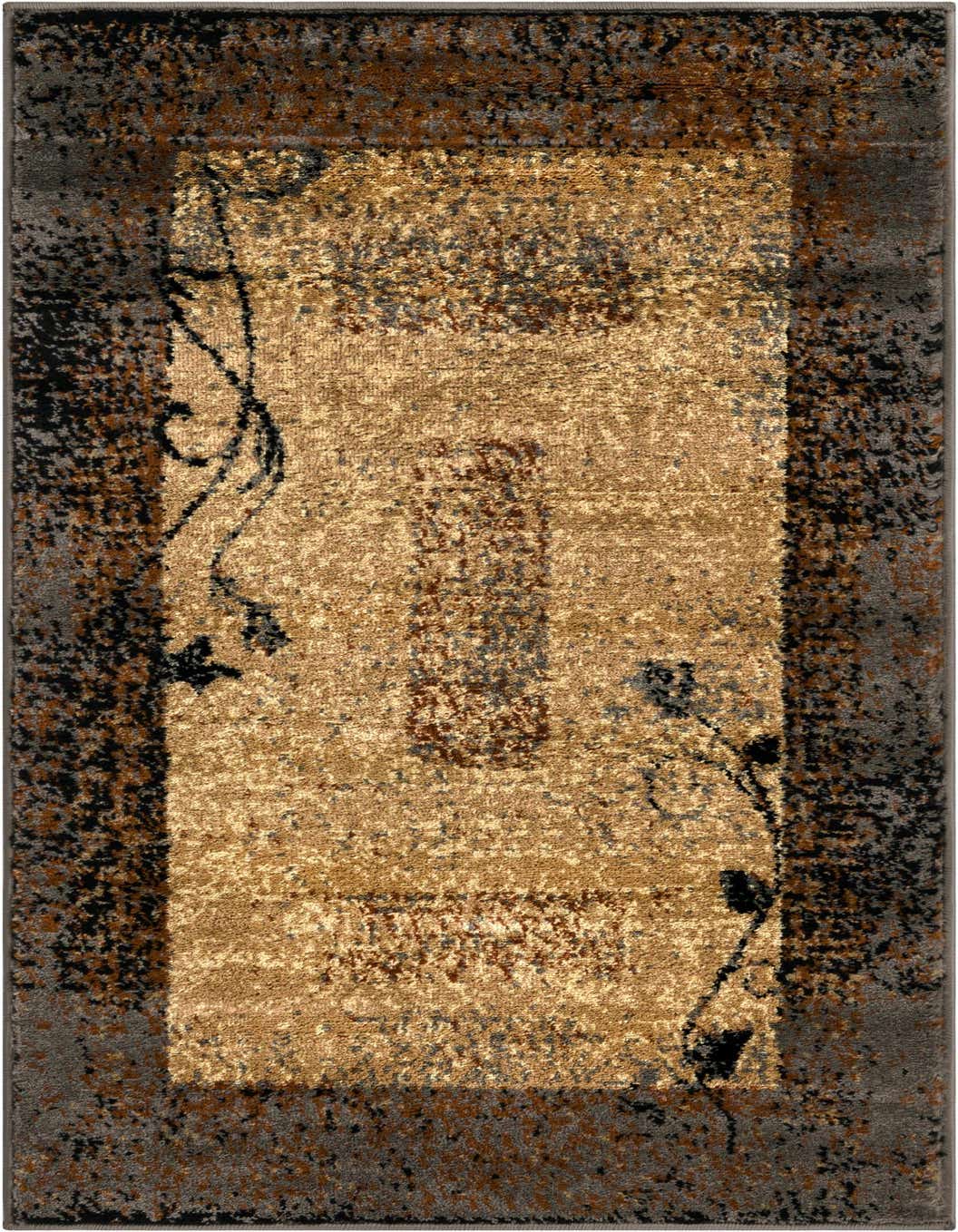 A 4 ft runner rug from the Cafe Collection, featuring a transitional abstract pattern in browns, tans, and ivories, ideal for hallways.