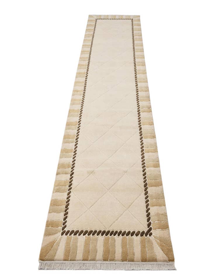 Detail image of  3' 3 x 13'  Hand Knotted Darya Wool Runner Rug