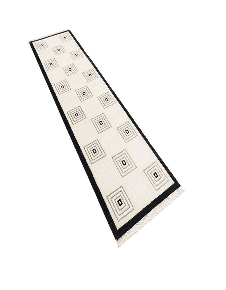 Detail image of  2' 7 x 9' 10  Hand Knotted Darya Wool Runner Rug