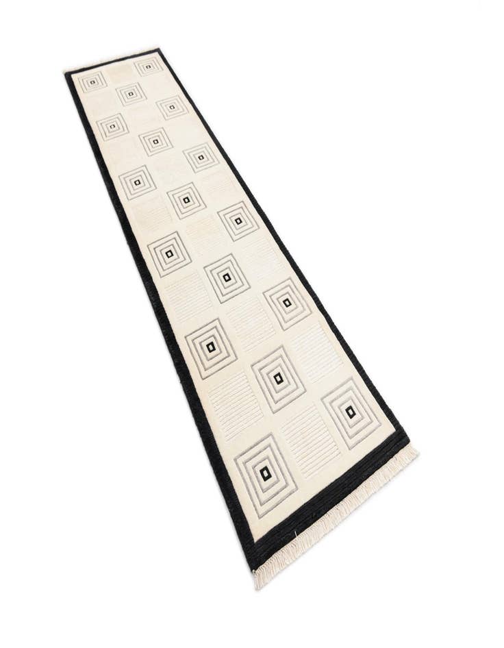 Detail image of  2' 7 x 9' 9  Hand Knotted Darya Wool Runner Rug