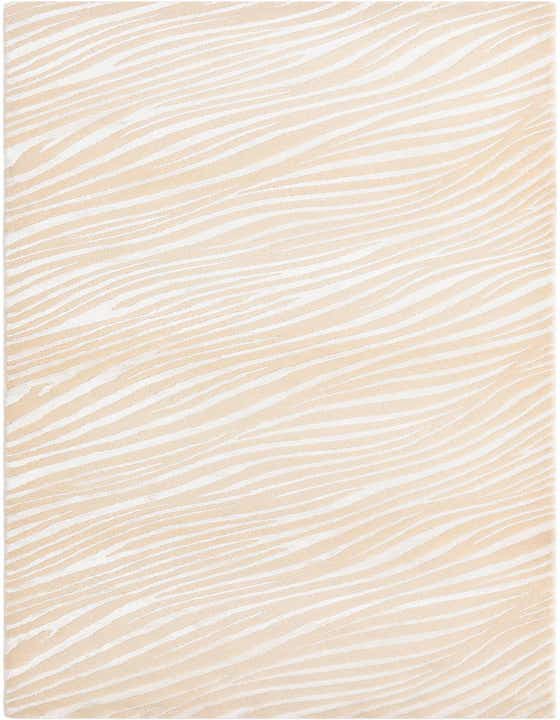 A 10 ft Darya runner rug with a modern Persian-inspired wavy stripe pattern in brown and ivory tones.