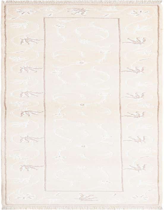 A 10 ft Darya runner rug in brown and ivory, featuring a modern Persian floral pattern, ideal for a hallway.