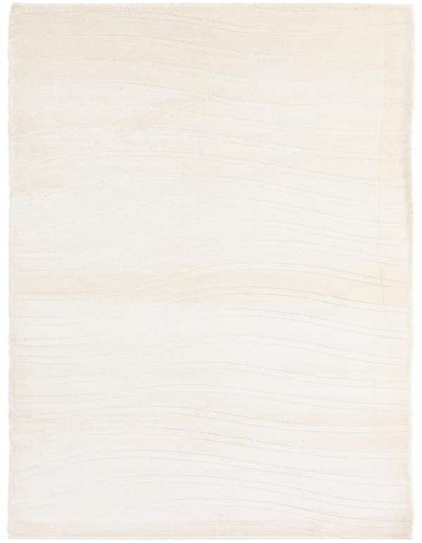 A 10 ft Darya runner rug in shades of brown and ivory, featuring a modern wavy pattern, ideal for a hallway.