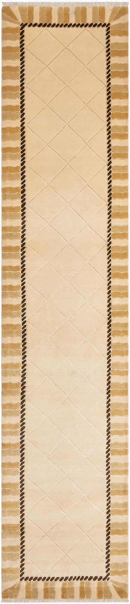  3' 5 x 16' 1  Hand Knotted Darya Wool Runner Rug