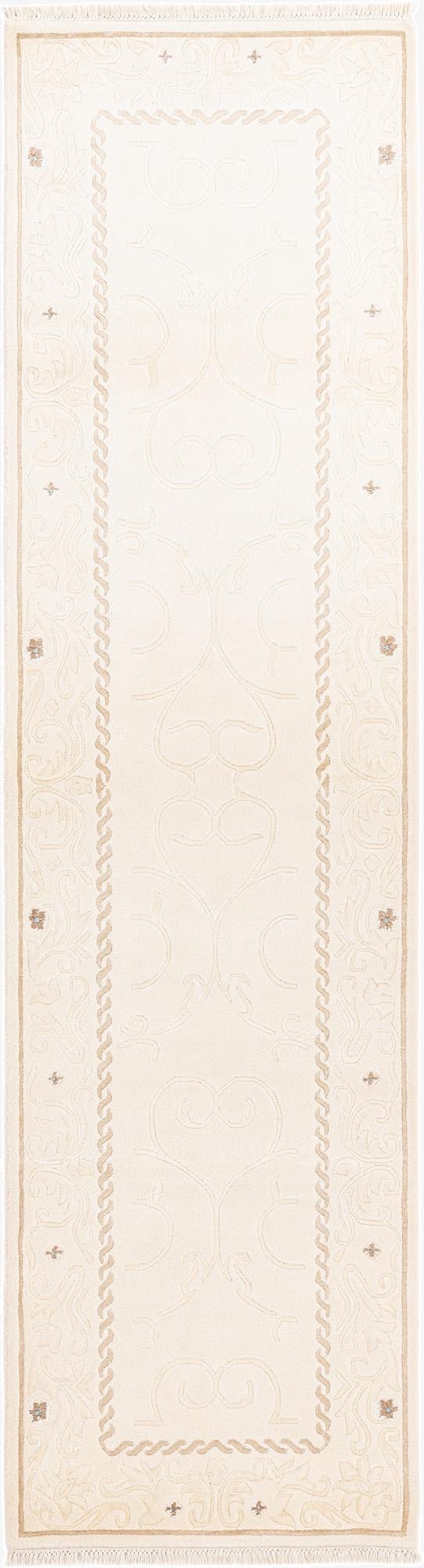  2' 8 x 10'  Hand Knotted Darya Wool Runner Rug