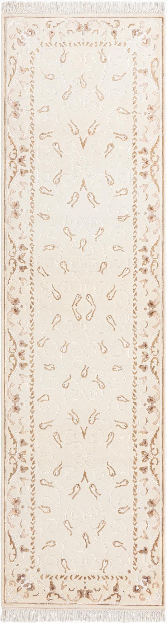  2' 8 x 9' 9  Hand Knotted Darya Wool Runner Rug