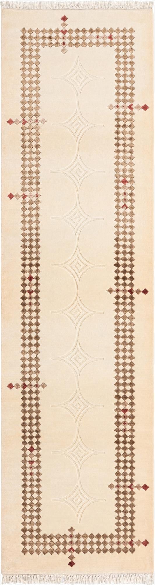  2' 8 x 9' 9  Hand Knotted Darya Wool Runner Rug