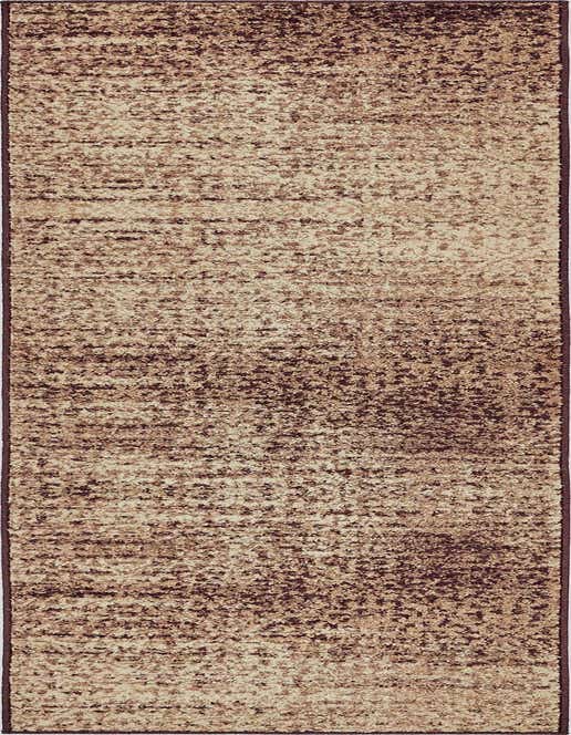 A 10 ft runner rug in shades of brown and tan with an abstract, mottled pattern, ideal for a hallway.