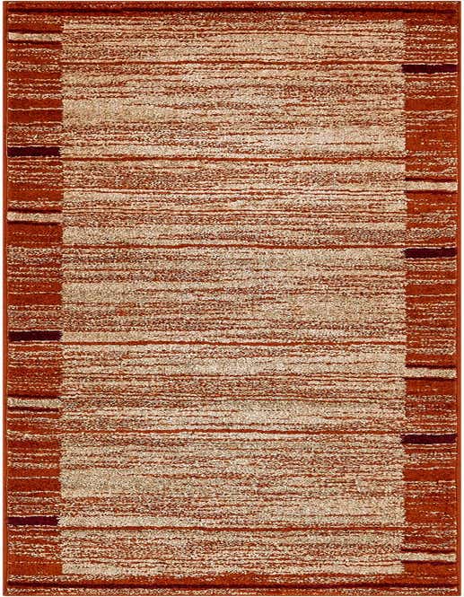 A 10 ft runner rug in a modern stripe pattern, featuring a blend of brown, tan, and ivory colors, ideal for hallways.