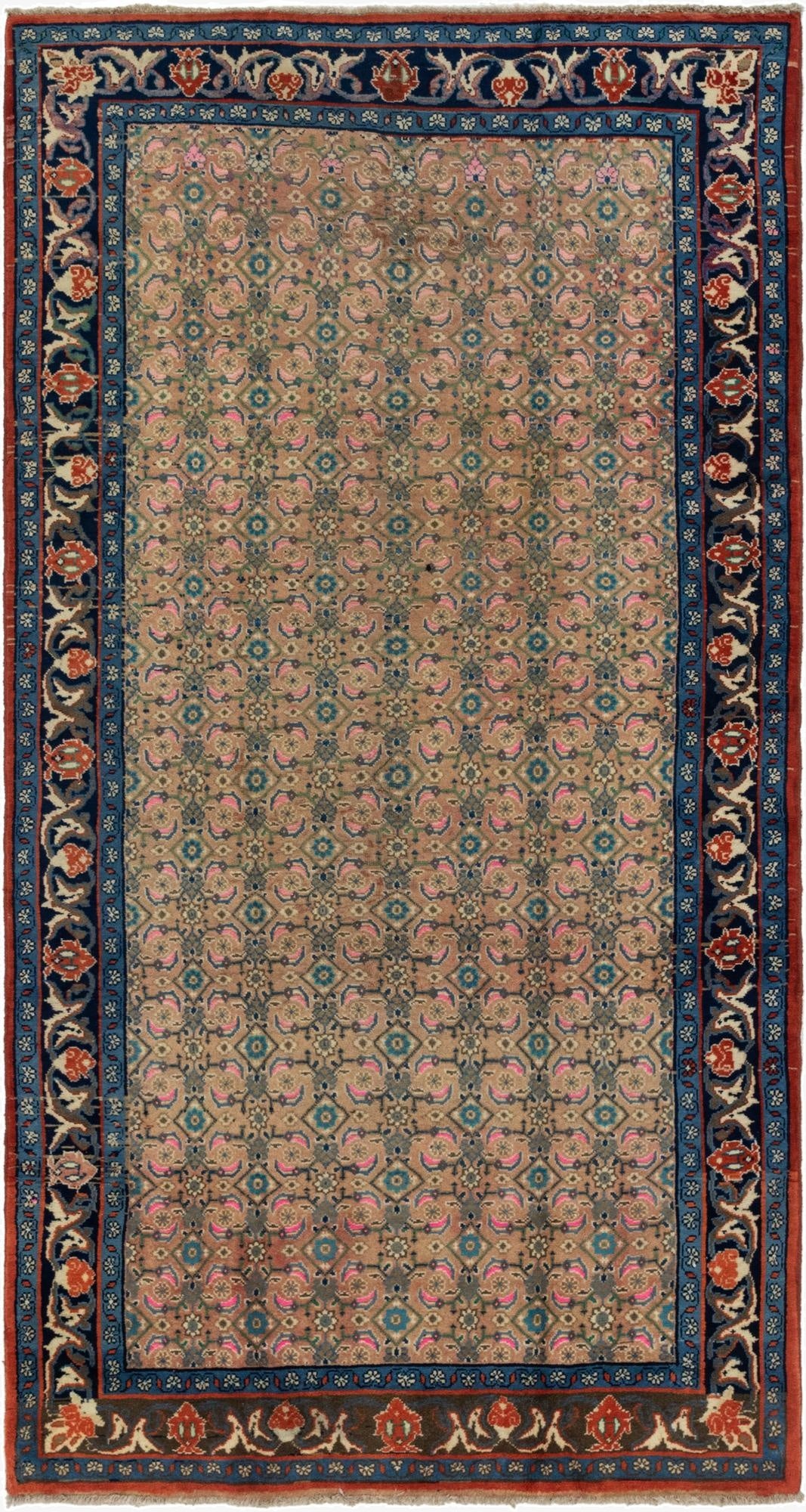  5' 2 x 10' 2  Hand Knotted Farahan Persian Wool Runner Rug