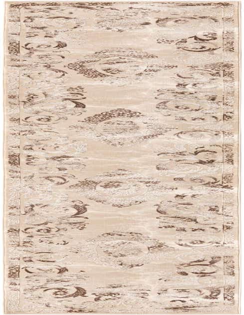 A 12 ft runner rug from the Finsbury collection, featuring a traditional medallion pattern in brown and cream tones, ideal for a hallway.