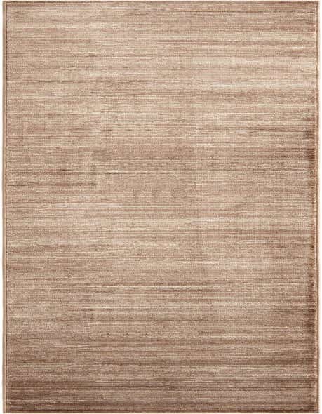 A 12 ft brown and ivory runner rug with a subtle horizontal striped pattern and textured high-low pile, ideal for a hallway.