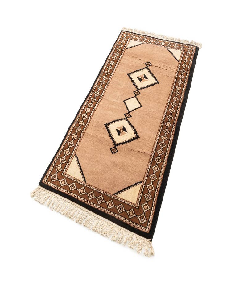 Detail image of  3' 1 x 6'  Hand Knotted Gabbeh Wool Runner Rug