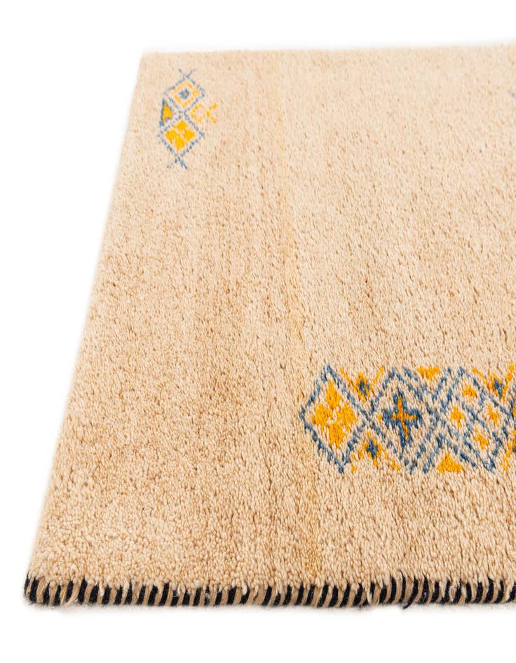 Detail image of  2' 4 x 4' 7  Hand Knotted Gabbeh Wool Runner Rug