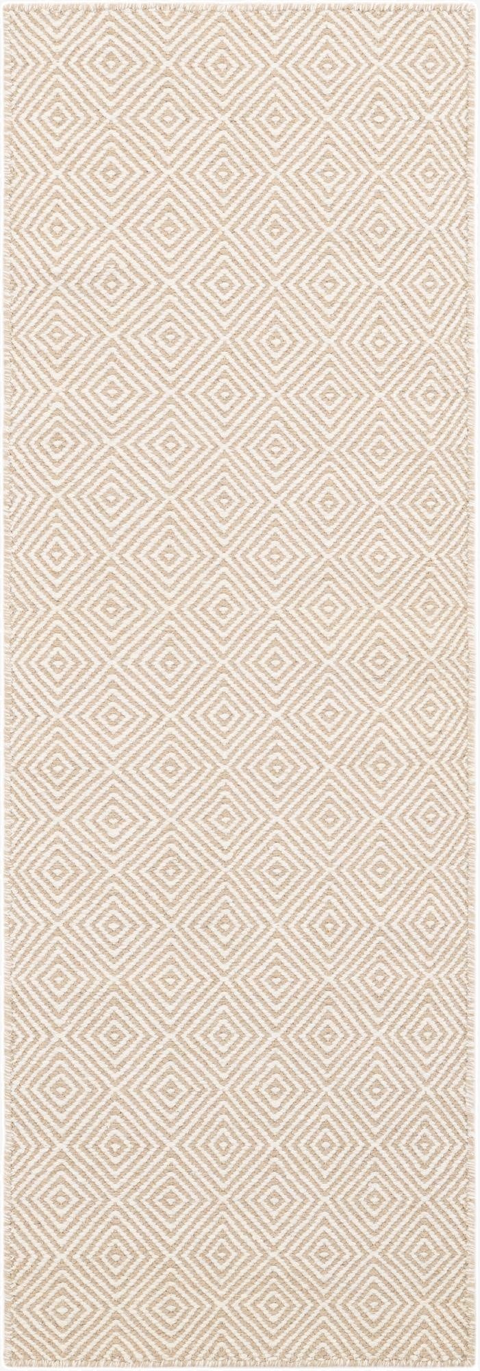  2' x 6' 1  Hand Woven Geo Trellis Flatweave Runner Rug