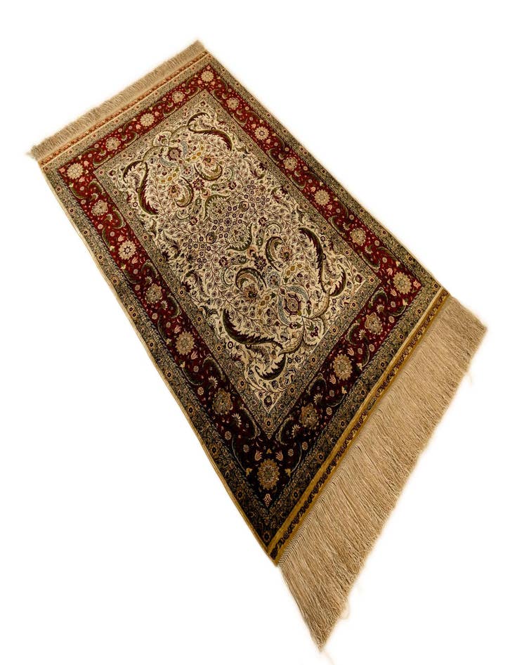 Detail image of  2' 11 x 4' 8 Hereke Silk Runner Rug