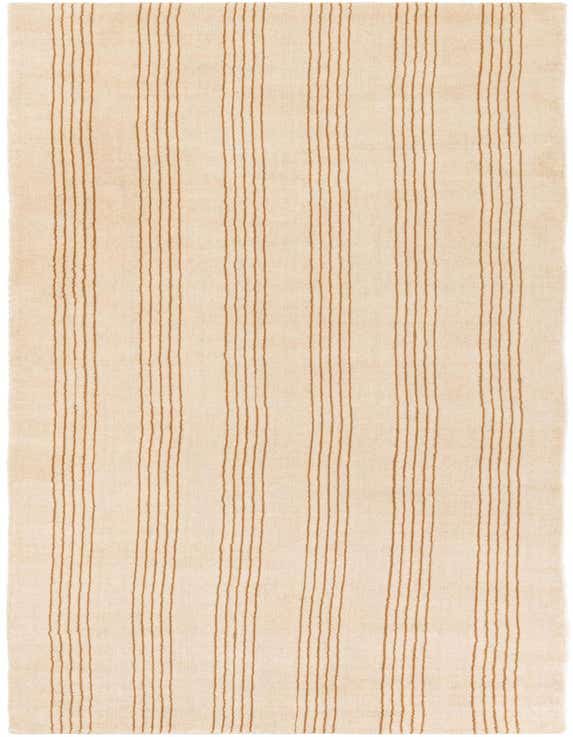 A 12 ft runner rug from the Jill Zarin Striped Wool collection, featuring cream and brown vertical stripes, ideal for a hallway.