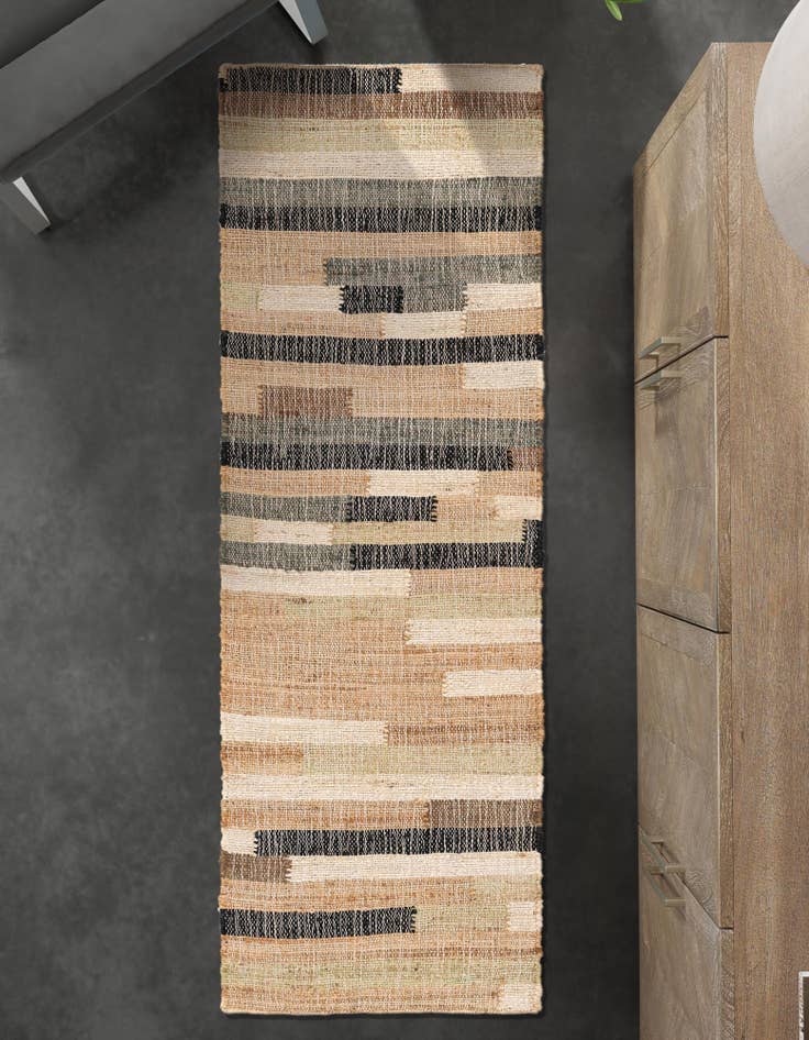 Detail image of  2' x 6' 1  Hand Woven Kala Handwoven Jute Runner Rug