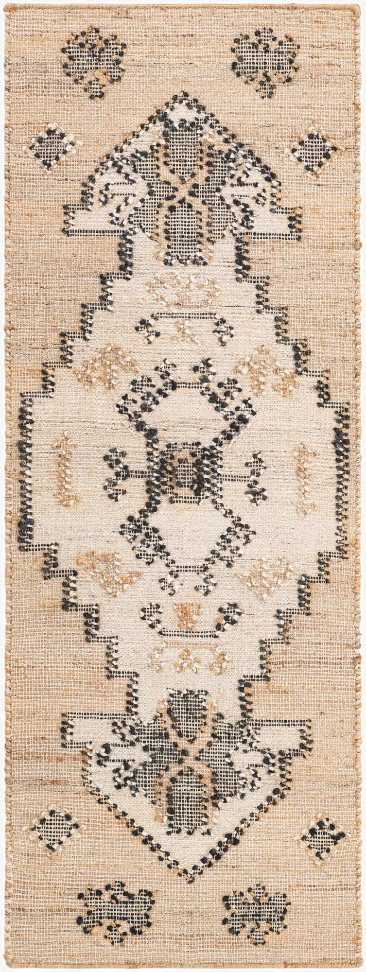  2' x 6' 1  Hand Woven Kala Handwoven Jute Runner Rug