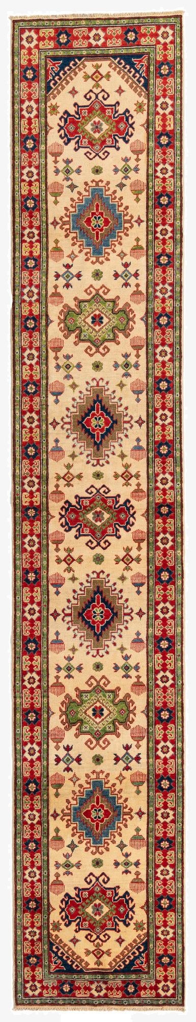  2' 9 x 15' 6  Hand Knotted Kazak Runner Rug