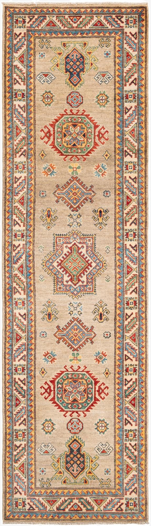  2' 7 x 9' 7  Hand Knotted Kazak Runner Rug