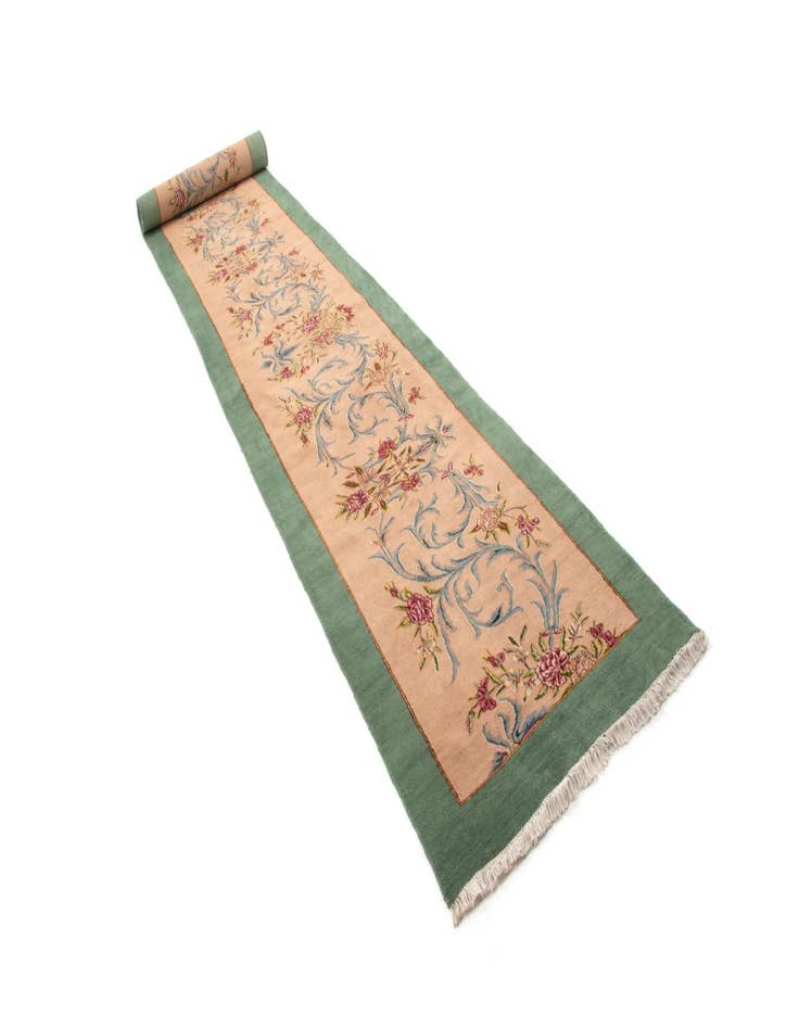 Detail image of  3' 5 x 21' 1  Hand Knotted Kerman Persian Runner Rug