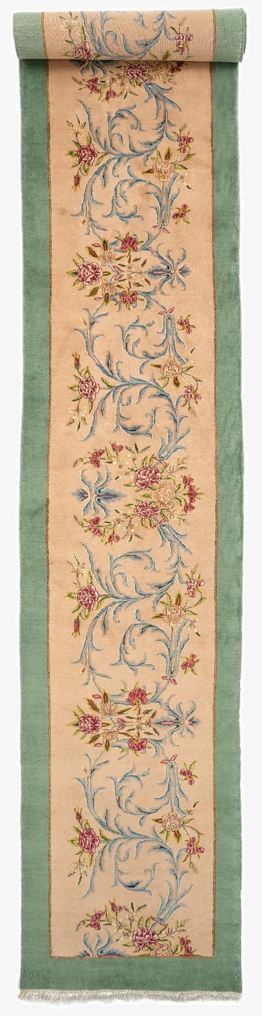  3' 5 x 21' 1  Hand Knotted Kerman Persian Runner Rug