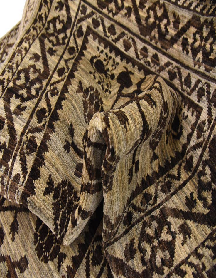 Detail image of 3' x 9' 8 Hand Knotted Khotan Ziegler Oriental Runner Rug