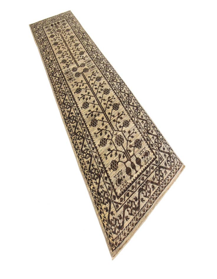 Detail image of 3' x 9' 8 Hand Knotted Khotan Ziegler Oriental Runner Rug