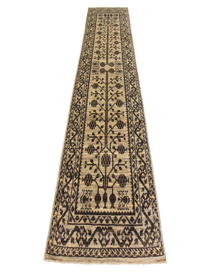 Detail image of 3' x 9' 8 Hand Knotted Khotan Ziegler Oriental Runner Rug