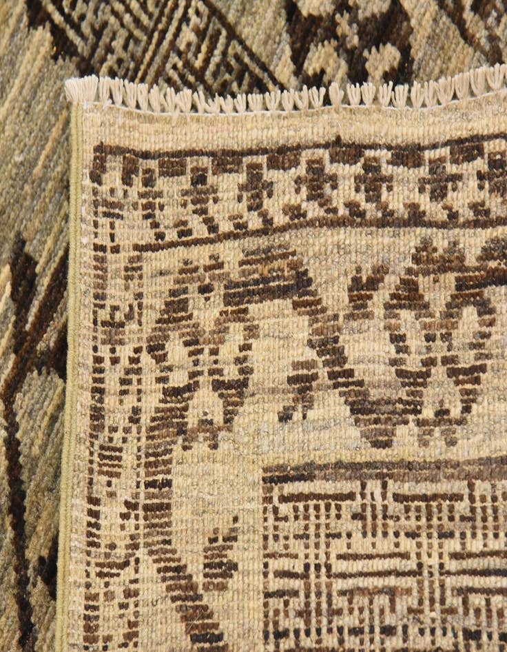 Detail image of 2' 9 x 10' Hand Knotted Khotan Ziegler Oriental Runner Rug