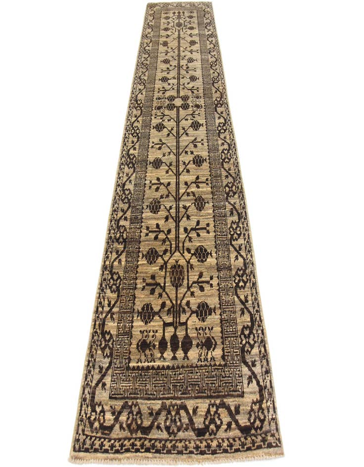 Detail image of 2' 9 x 10' Hand Knotted Khotan Ziegler Oriental Runner Rug