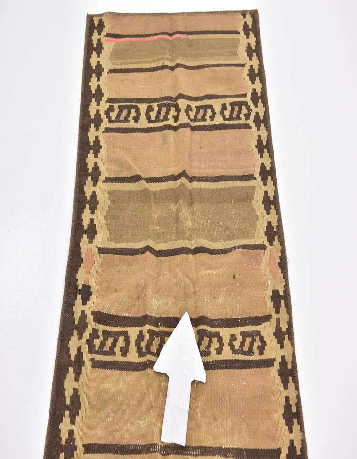 Detail image of  2' 4 x 4' 10  Hand Woven Kilim Fars Wool Runner Rug